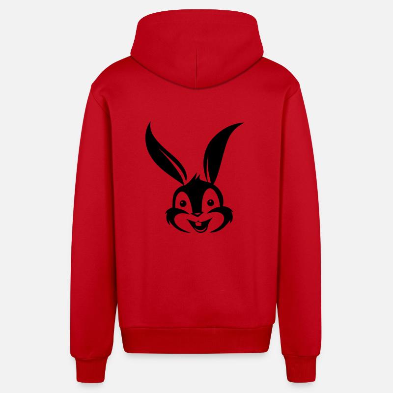 Lapin Lapin - Veste à capuche bio décontractée fabriquée en UE - rouge