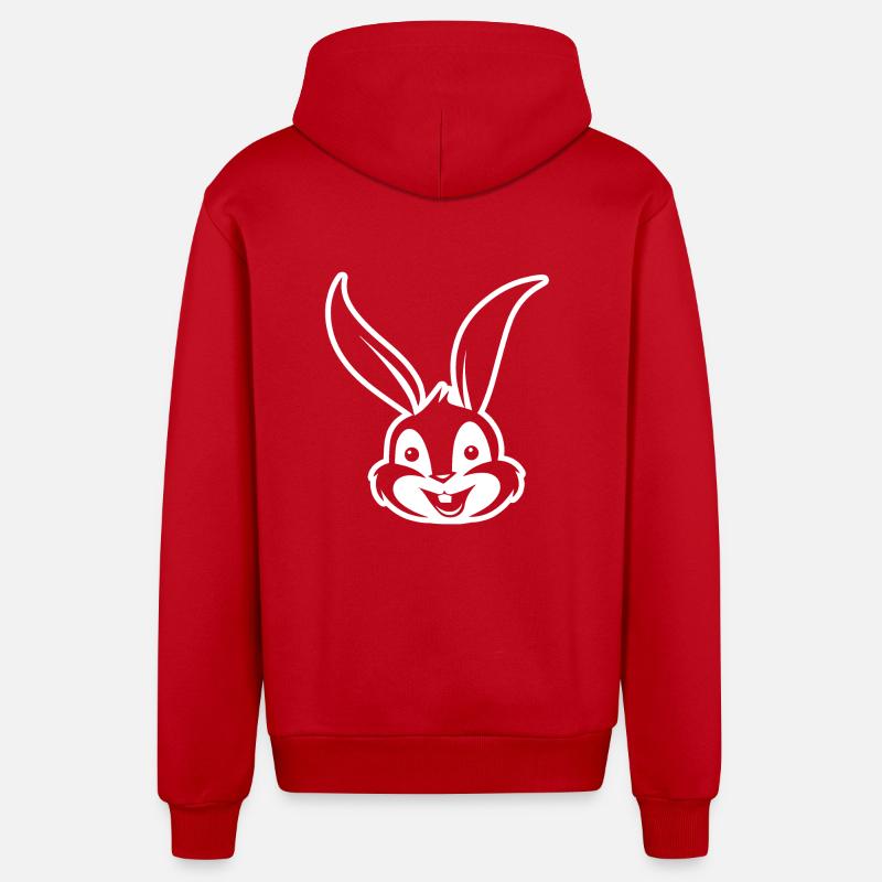 Lapin Lapin - Veste à capuche bio décontractée fabriquée en UE - rouge