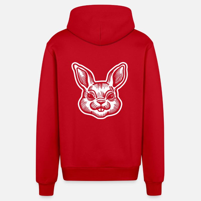 Rabbit Rabbit - Organic Relaxed Hooded Jacket Made in EU - red