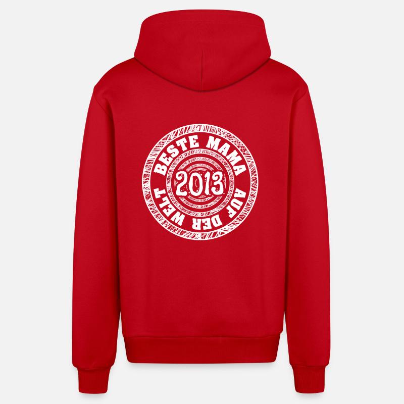 Fête des Mères 2013 - Veste à capuche bio décontractée fabriquée en UE - rouge