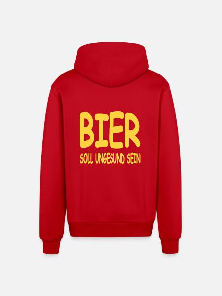 Bier - Organic Relaxed Kapuzenjacke Made in EU - Rot