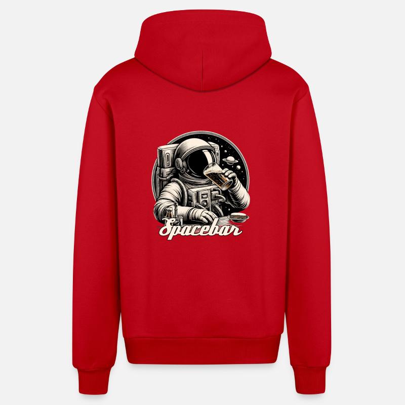 Astronaute Ours Spacebar Cadeau - Veste à capuche bio décontractée fabriquée en UE - rouge