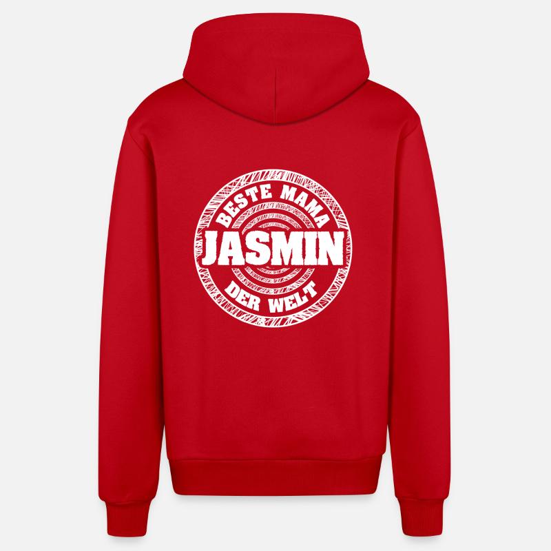 Jasmin als Mutter - Organic Relaxed Kapuzenjacke Made in EU - Rot