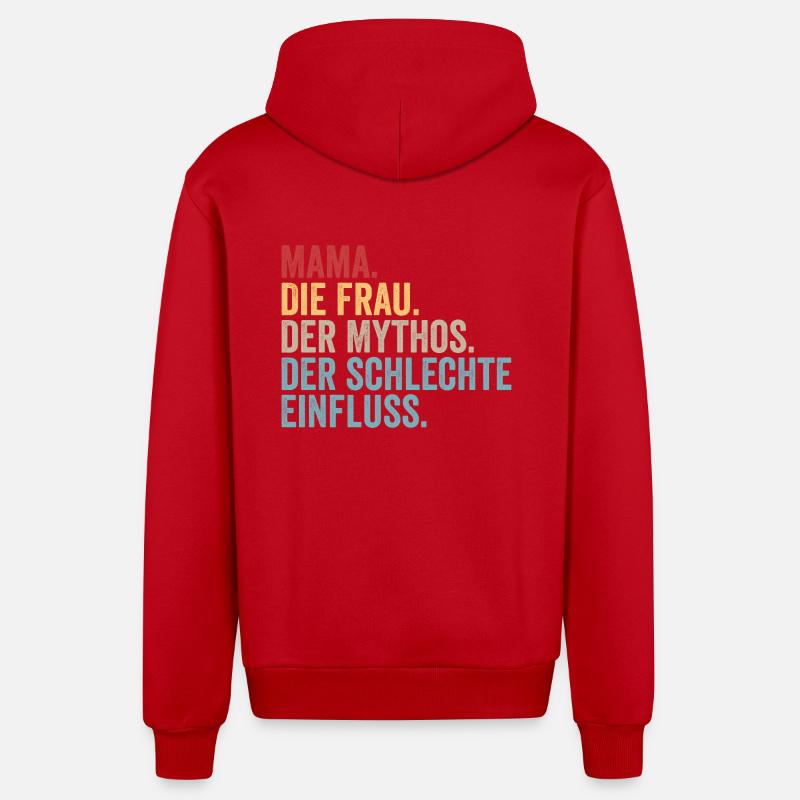 Maman Maman - Veste à capuche bio décontractée fabriquée en UE - rouge