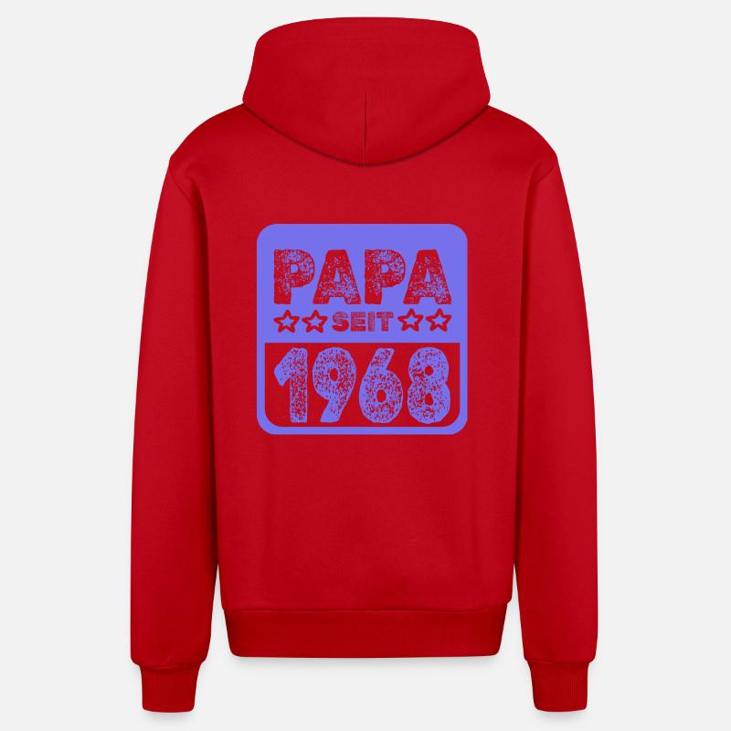 depuis 1968 - Veste à capuche bio décontractée fabriquée en UE - rouge