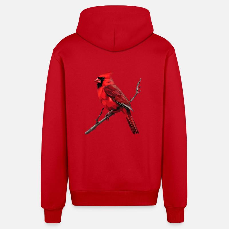 Rotkardinal Vogel - Organic Relaxed Kapuzenjacke Made in EU - Rot