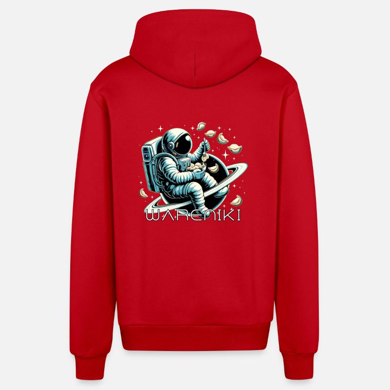 Wareniki Astronaut lecker Geschenk - Organic Relaxed Kapuzenjacke Made in EU - Rot