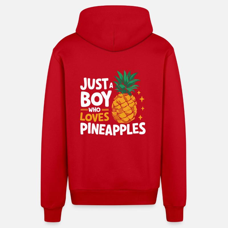 Ananas Fruit tropical hawaïen - Veste à capuche bio décontractée fabriquée en UE - rouge