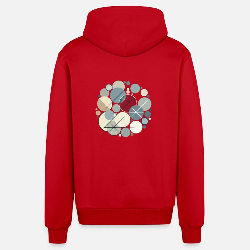 Conception Serene Shapes - Veste à capuche bio décontractée fabriquée en UE - rouge