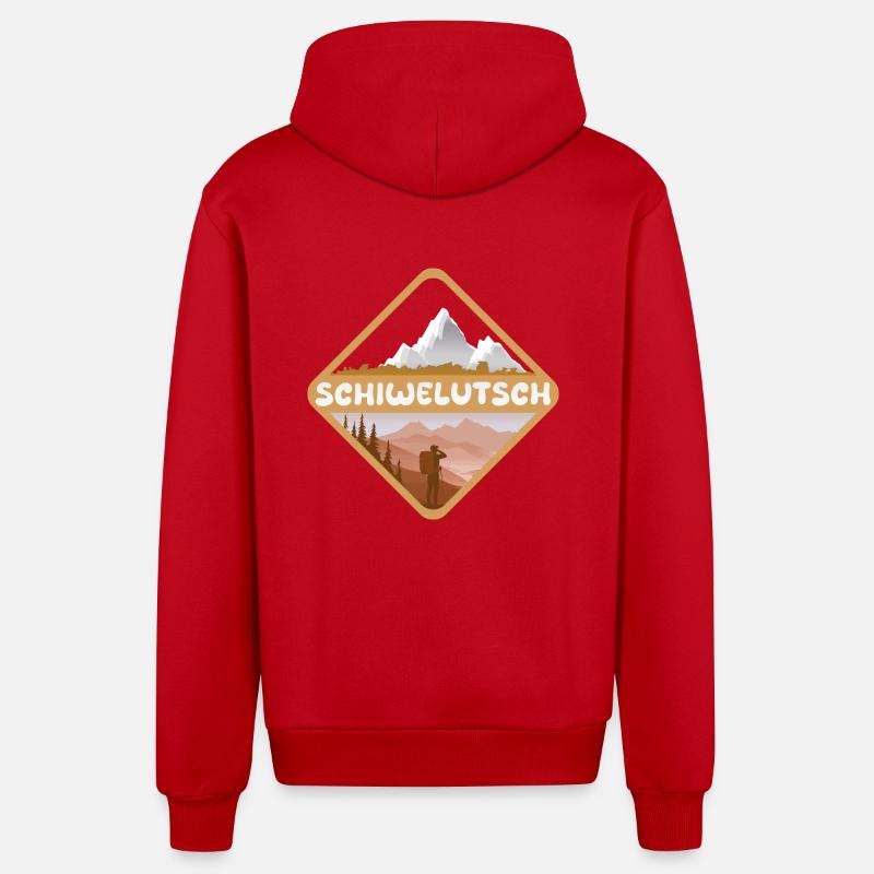 Le Shiveluch - Veste à capuche bio décontractée fabriquée en UE - rouge
