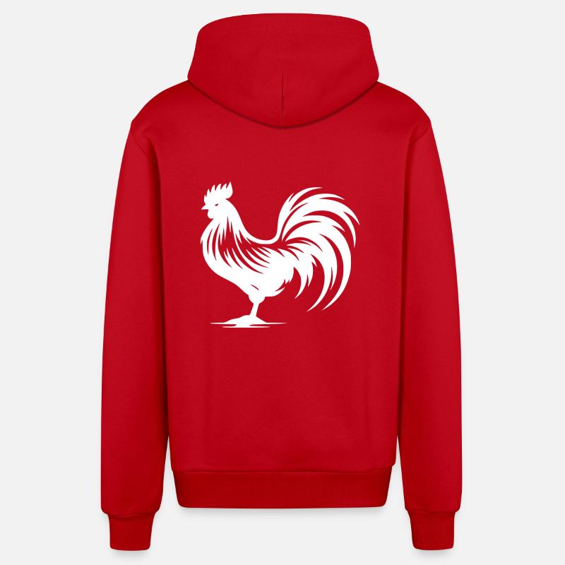 Gockel de ferme classique - Veste à capuche bio décontractée fabriquée en UE - rouge