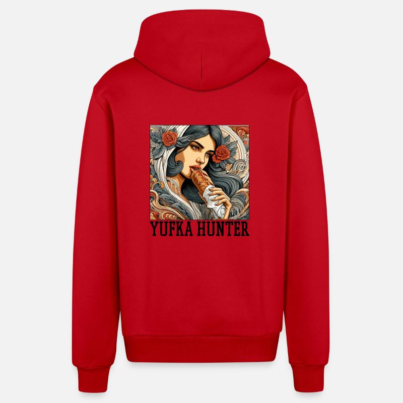 Cadeau Yufka Hunter Kebab - Veste à capuche bio décontractée fabriquée en UE - rouge