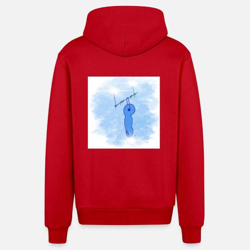 Doigt céleste - Veste à capuche bio décontractée fabriquée en UE - rouge