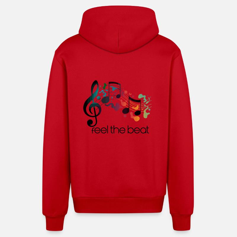 Feel the Beat – Clé abstraite - Veste à capuche bio décontractée fabriquée en UE - rouge