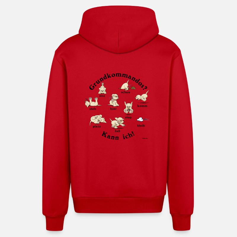 Commandos4 - Veste à capuche bio décontractée fabriquée en UE - rouge