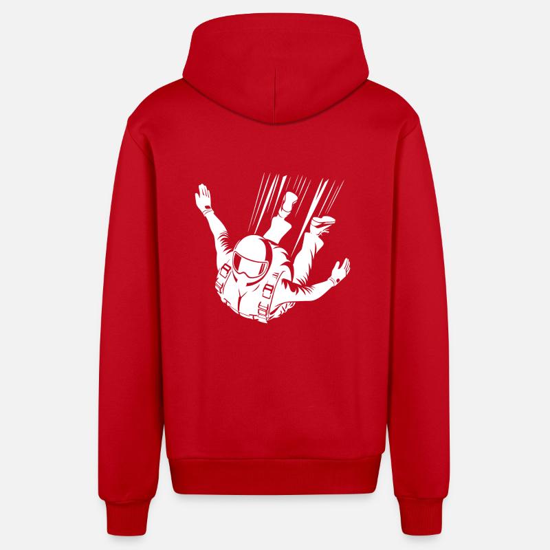 Parachutistes de l’escouade d’élite parachutistes - Veste à capuche bio décontractée fabriquée en UE - rouge