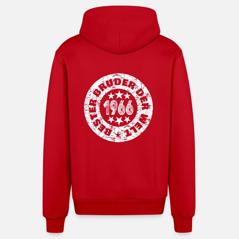 Frère 1966 - Veste à capuche bio décontractée fabriquée en UE - rouge