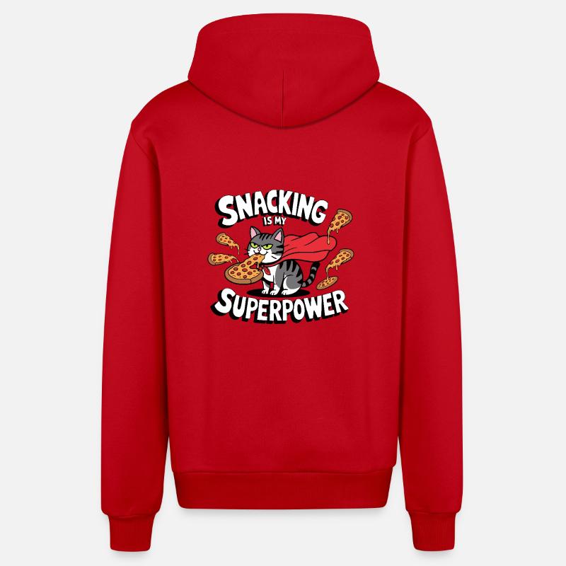 Snacking is my Superpower - Organic Relaxed Kapuzenjacke Made in EU - Rot