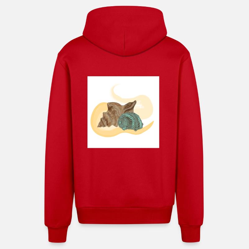 Lambi de mer - Veste à capuche bio décontractée fabriquée en UE - rouge