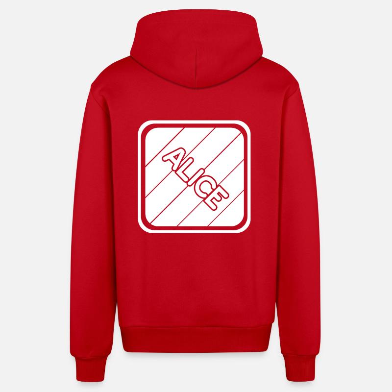 Alice als Mädchenname - Organic Relaxed Kapuzenjacke Made in EU - Rot