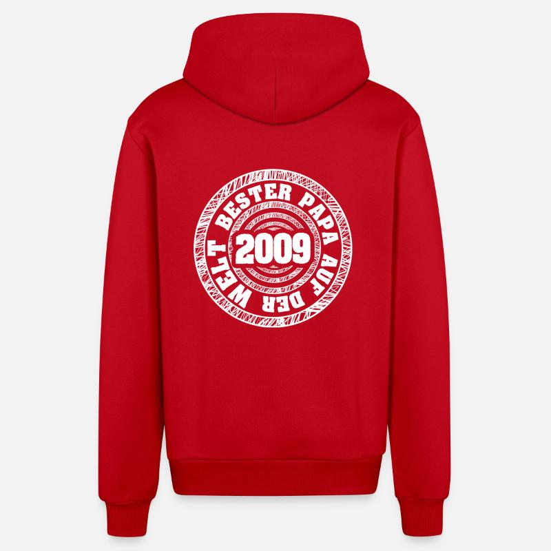 Papa 2009 - Veste à capuche bio décontractée fabriquée en UE - rouge