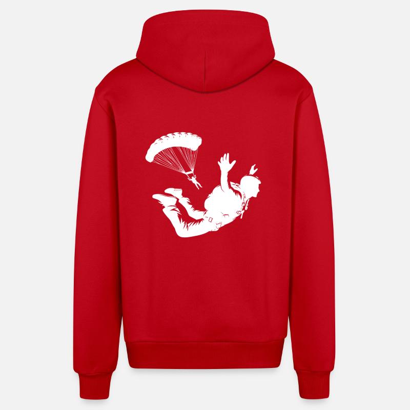 Freefall training hobby skydiver - Organic Relaxed Hooded Jacket Made in EU - red