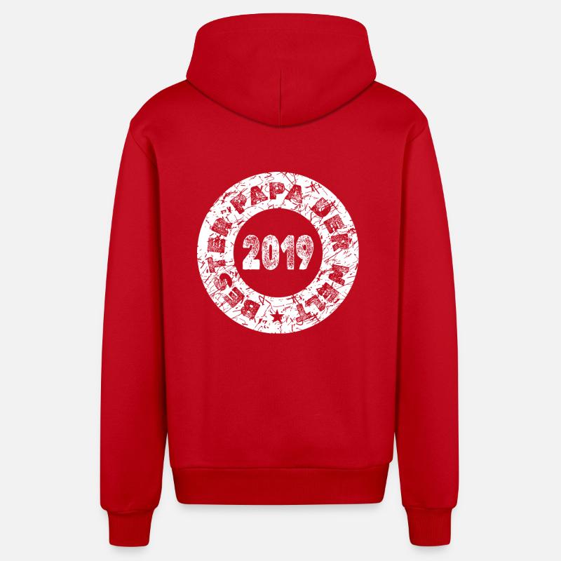 Charrette à bras 2019 - Veste à capuche bio décontractée fabriquée en UE - rouge