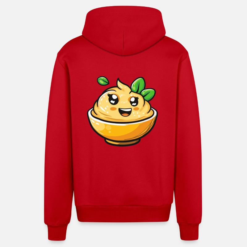Funny Mustard Bowl Bande dessinée - Veste à capuche bio décontractée fabriquée en UE - rouge