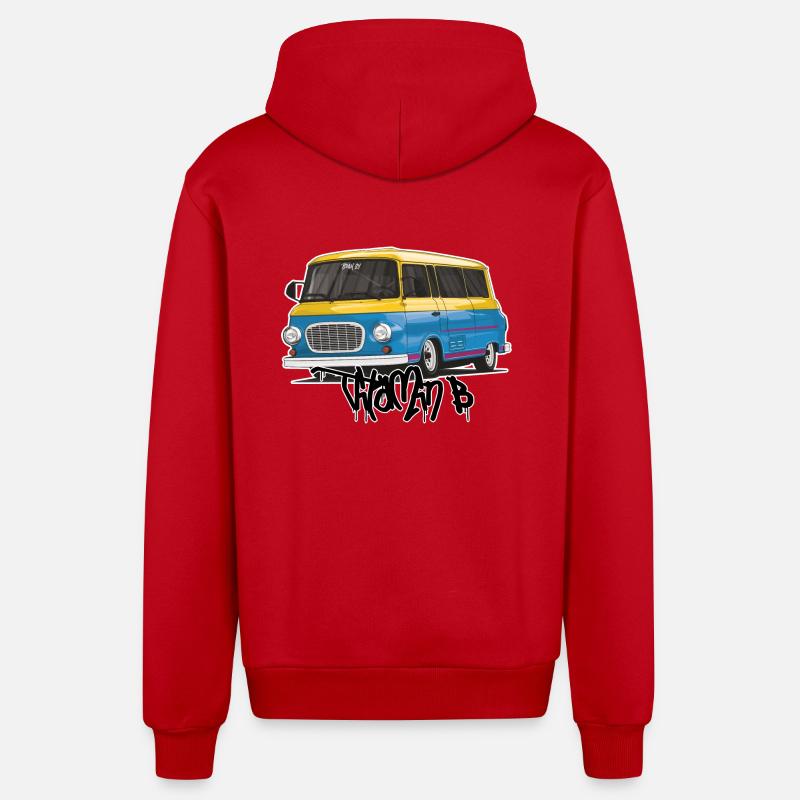 Barkas B1000 // Illustration - Veste à capuche bio décontractée fabriquée en UE - rouge