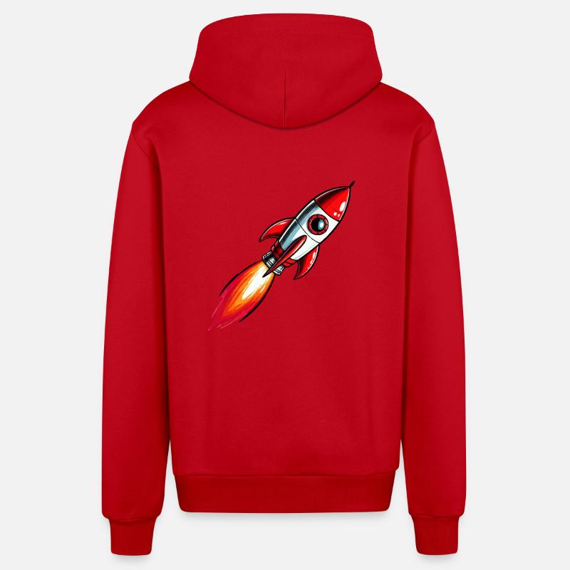 Fusée - Veste à capuche bio décontractée fabriquée en UE - rouge