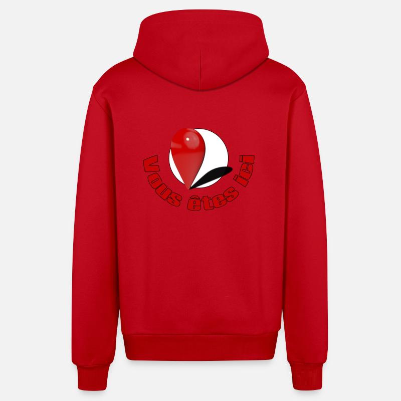 Sie sind hier mit Text - Organic Relaxed Kapuzenjacke Made in EU - Rot