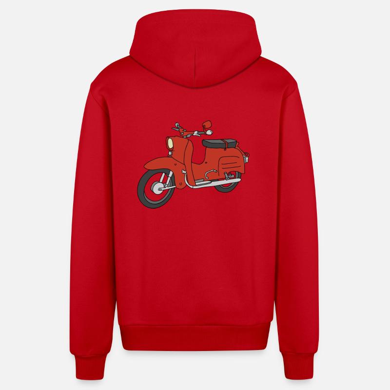 Hirondelle (Ibizarot) - Veste à capuche bio décontractée fabriquée en UE - rouge