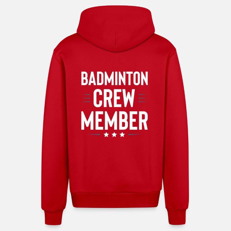 Badminton Crew - Organic Relaxed Hooded Jacket Made in EU - red