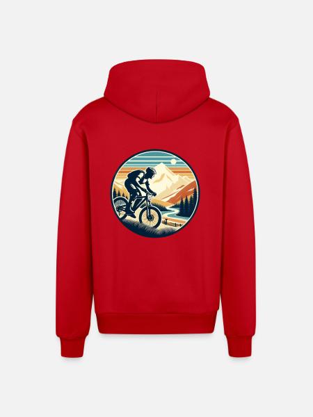 Mountainbiker - Organic Relaxed Kapuzenjacke Made in EU - Rot