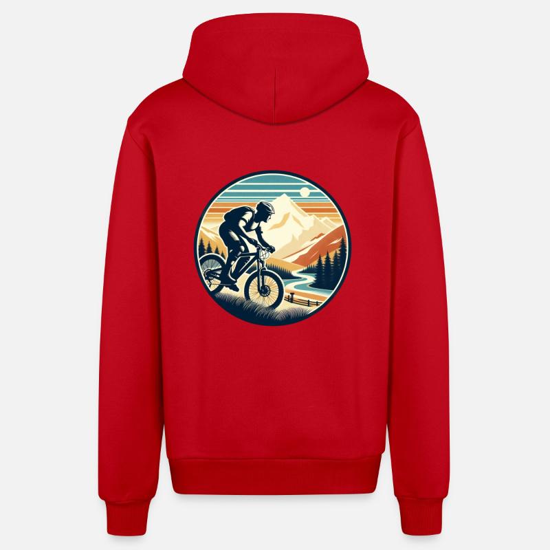 Mountainbiker - Organic Relaxed Kapuzenjacke Made in EU - Rot