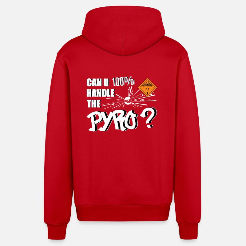 Pyro Fireworks - Veste à capuche bio décontractée fabriquée en UE - rouge
