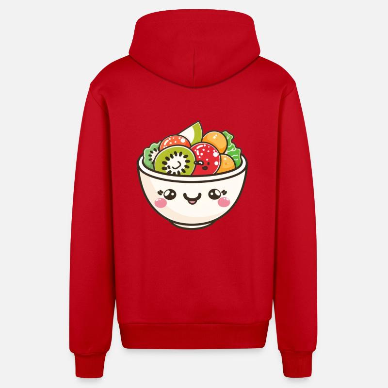Mignon saladier Bol Bande dessinée - Veste à capuche bio décontractée fabriquée en UE - rouge