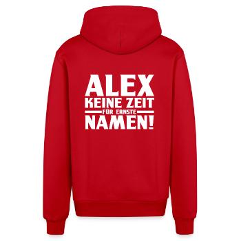 Alexander Alexandra Alexa Alex - Organic Relaxed Kapuzenjacke Made in EU - Rot - Hinten