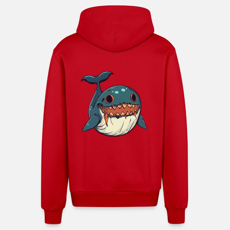Wal Halloween Zombie - Organic Relaxed Kapuzenjacke Made in EU - Rot