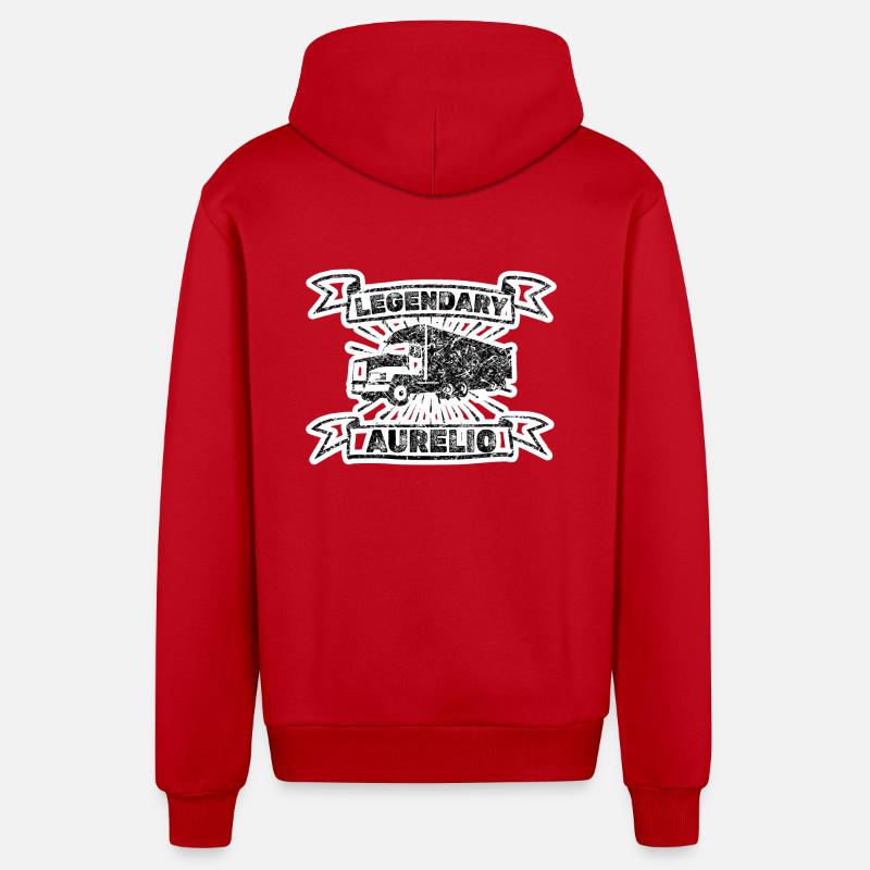 Cadeau pour Aurelio - Veste à capuche bio décontractée fabriquée en UE - rouge