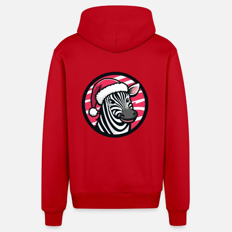 Zebra Weihnachten Tier - Organic Relaxed Kapuzenjacke Made in EU - Rot