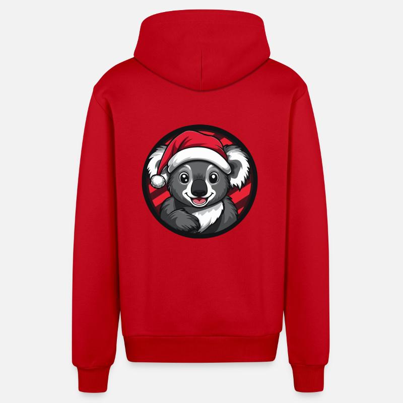 Animal de Noël Koala - Veste à capuche bio décontractée fabriquée en UE - rouge