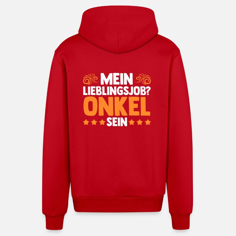 Oncle - Veste à capuche bio décontractée fabriquée en UE - rouge