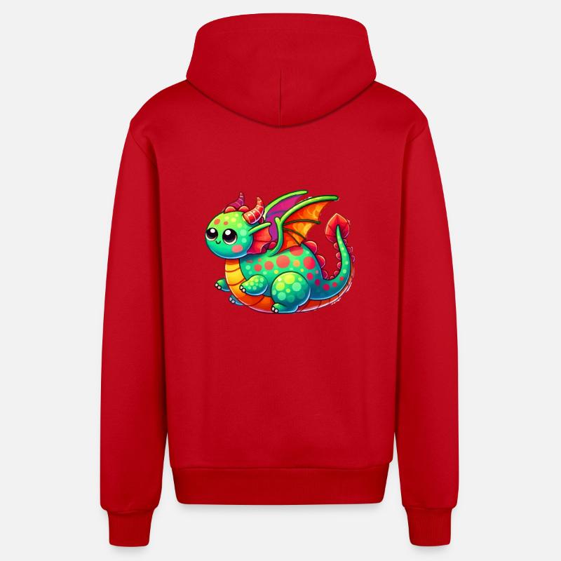 drache comic - Organic Relaxed Kapuzenjacke Made in EU - Rot