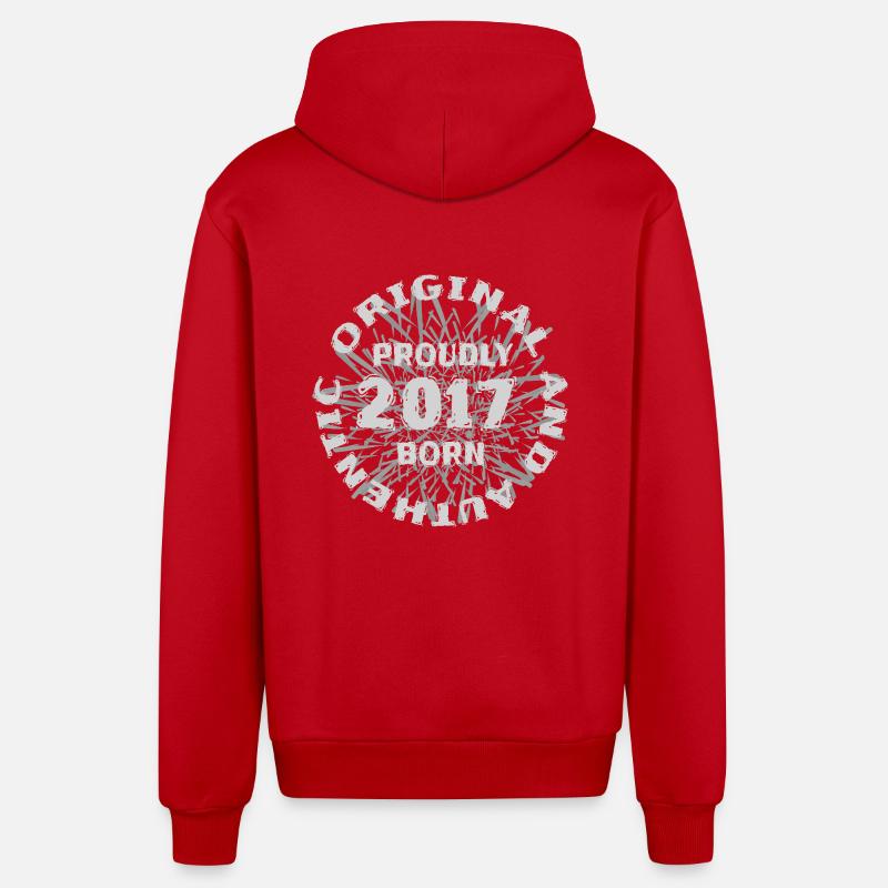 Work 2017 - Organic Relaxed Hooded Jacket Made in EU - red