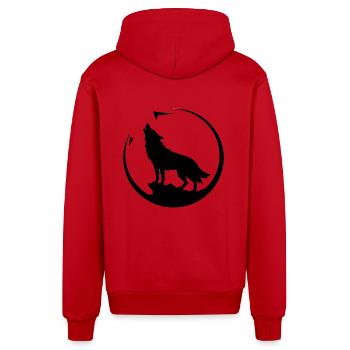 Wolf - Protection de la nature - Veste à capuche bio décontractée fabriquée en UE - rouge - Dos