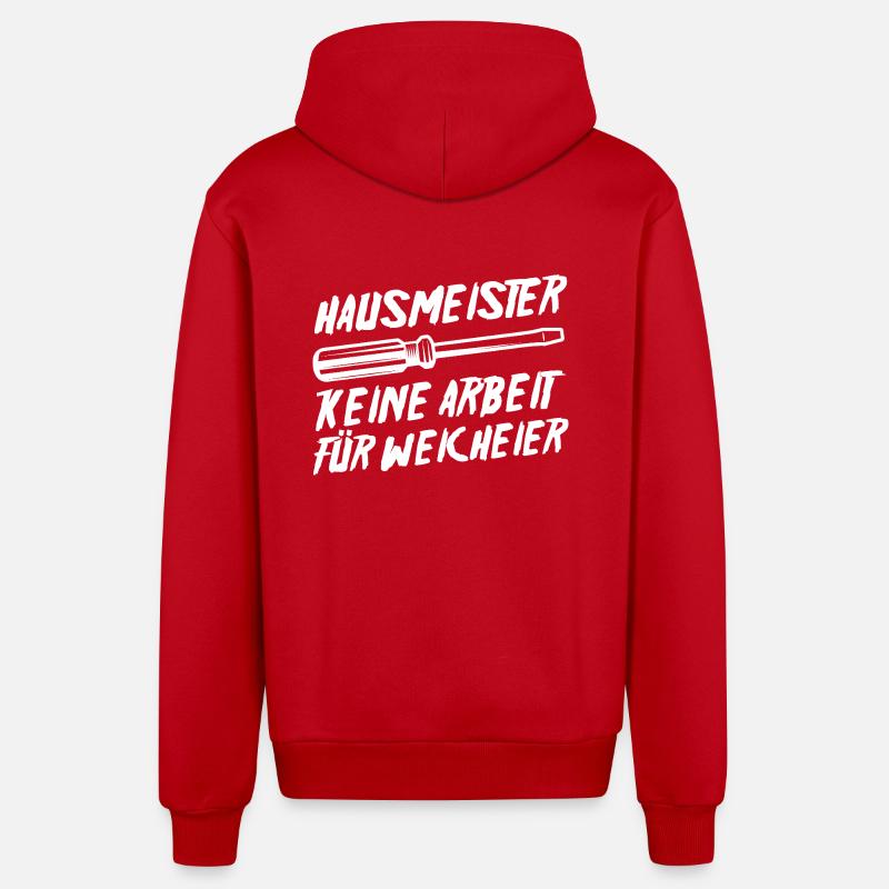 Facility Manager Gardien Gardien - Veste à capuche bio décontractée fabriquée en UE - rouge