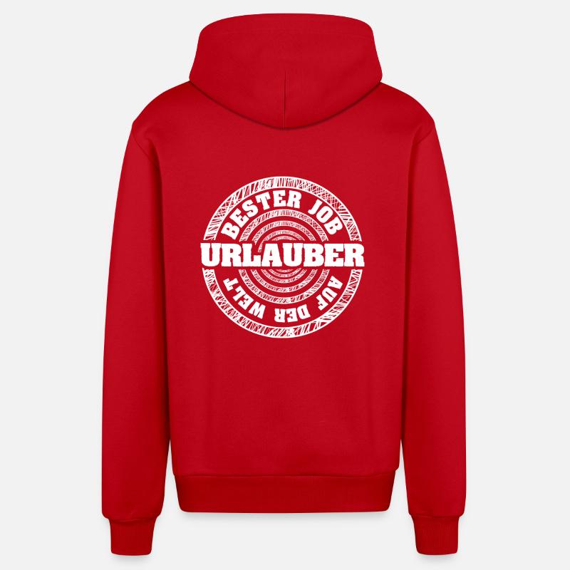 Gift for holidaymakers - Organic Relaxed Hooded Jacket Made in EU - red