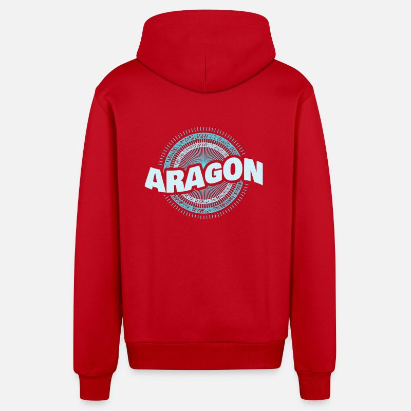 Aragon comme idée cadeau - Veste à capuche bio décontractée fabriquée en UE - rouge