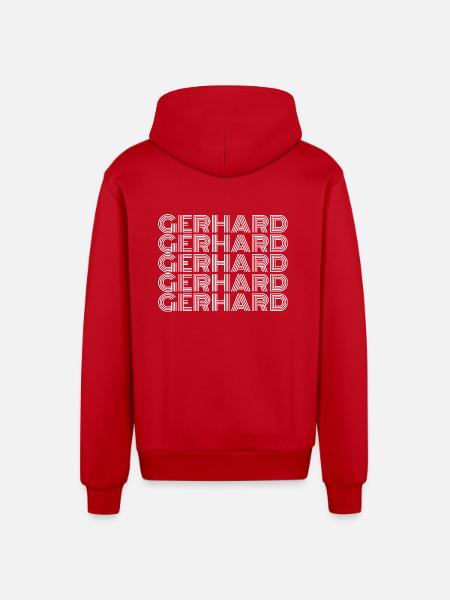 Gerhard - Organic Relaxed Hooded Jacket Made in EU - red